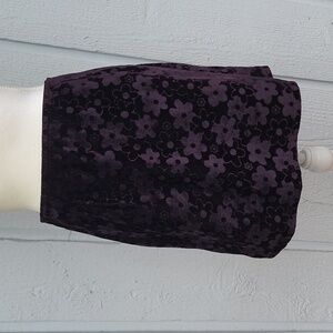 976 CLUE Black Crushed Velvet Daisy Short Skirt Juniors sz L